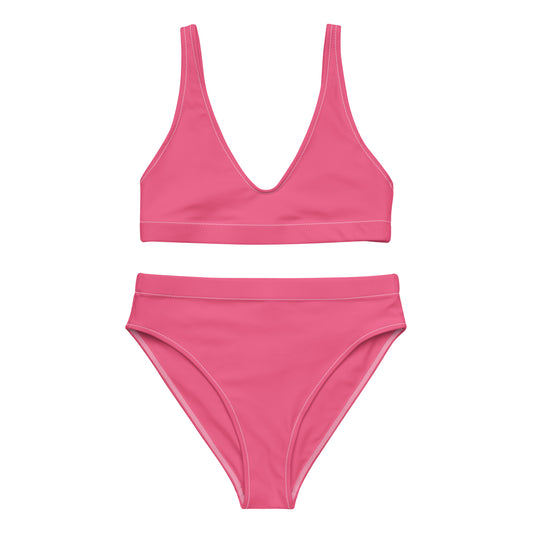 pink high-waisted bikini