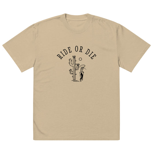 Ride or Die Oversized faded t-shirt